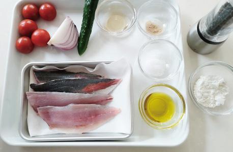 鯵のソテー　ラビゴットソース材料一覧